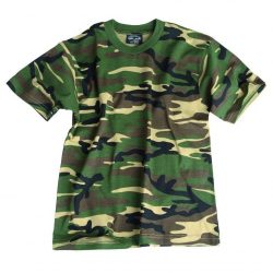 Tricou pentru copii - camuflaj padure, woodland