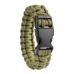 Bratara supravietuire paracord verde - 23 cm